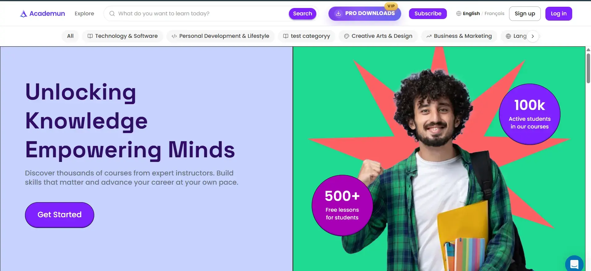 ACADEMUN product interface